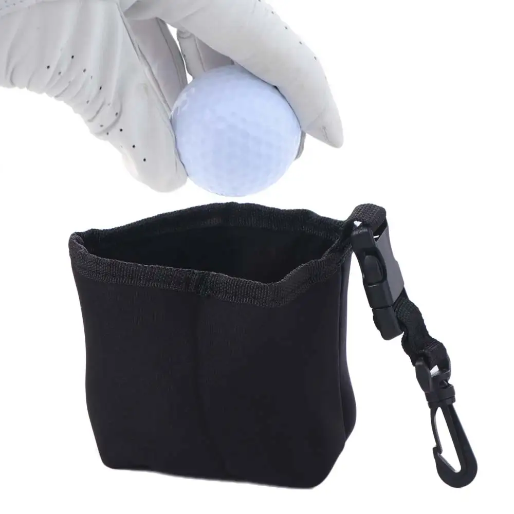 Leak-Proof Golf Cleaning Bag Easy To Carry With Detachable Clip Golf Ball Scrub Bag Black Washable Golf Club Wash Bag
