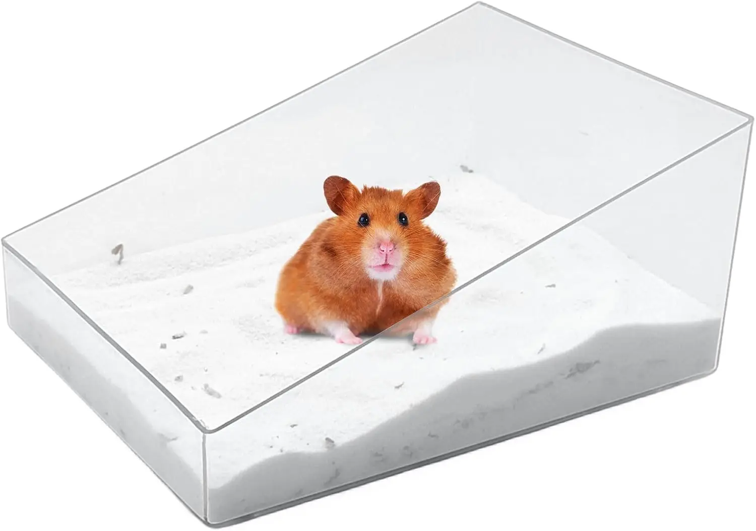 

Hamster Sand Bath Box, Transparent Acrylic Critter's Litter Box Shower Room Digging Sand Container Bathroom Guinea Pig Cage Acce