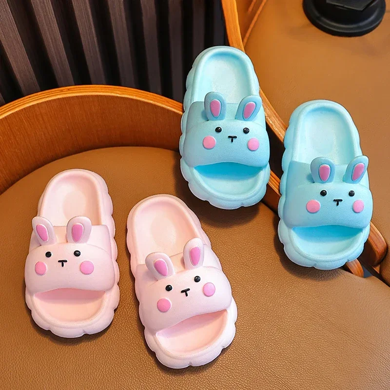 

Children's Slippers Kids Summer Girls Cartoon Bunny Non-Slip Soft Soles For Children Indoor Home Boys Toddler Baby Sandals