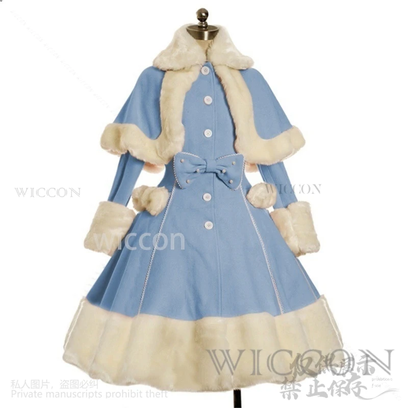 2024 Christmas Cos Costume Dress Retro European Princess Style  Performance Windproof Warm Waist Soft Suit For Girls Customized