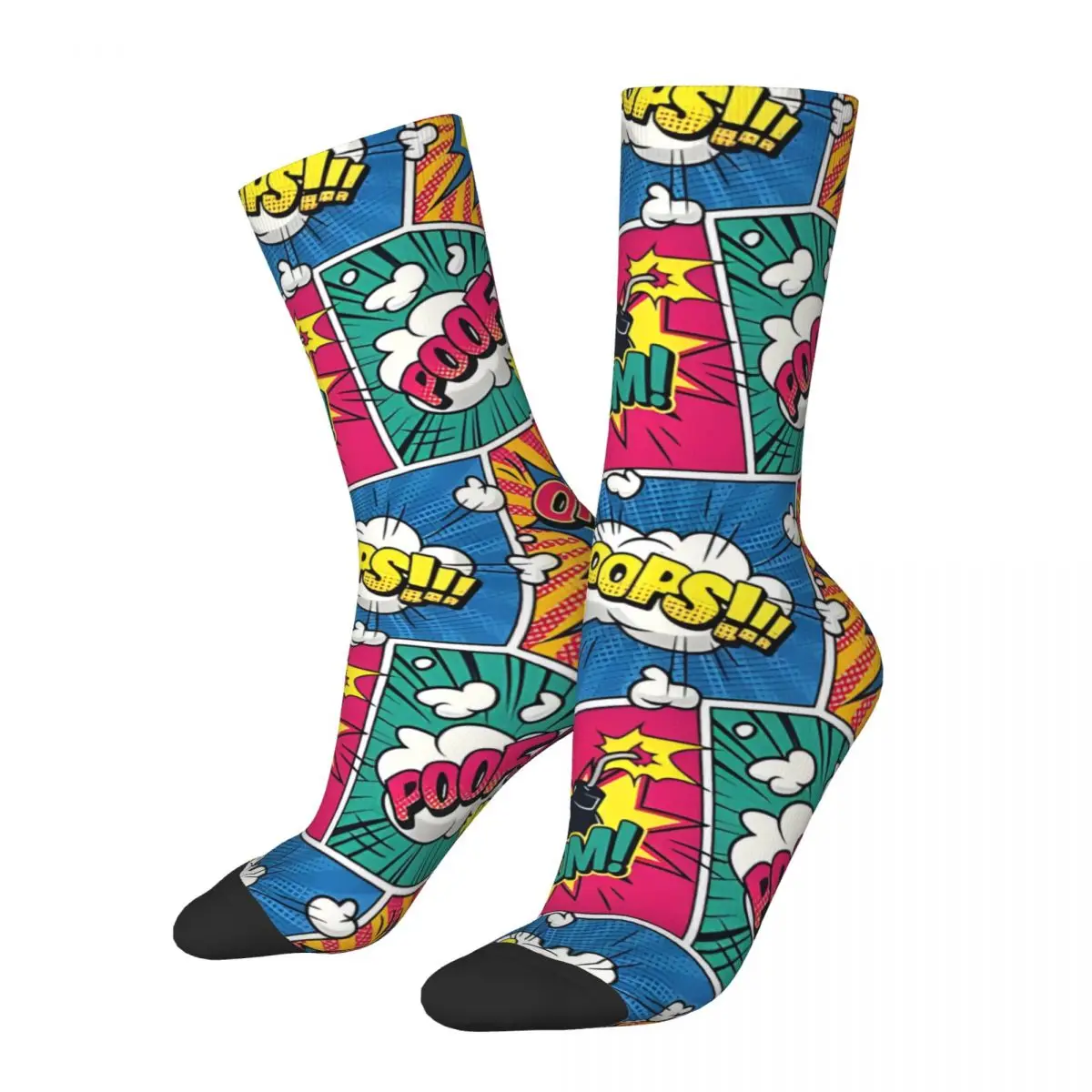 Comic Pattern Socks Hip Hop Retro Men's Socks Unisex 3D Printed Funny Sock Gift