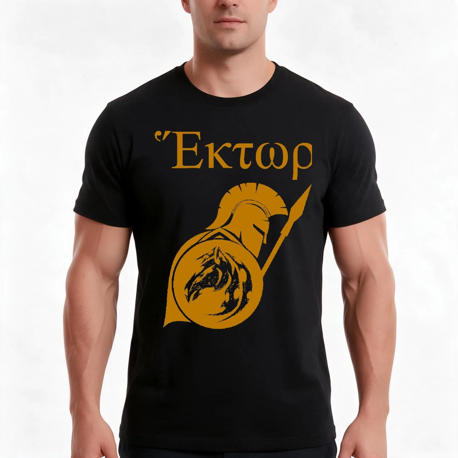 Hector of Troy T-Shirt, Summer Casual Cotton Tee, Oversized Streetwear Tops, Vintage Graphic Print, Loose Fit Short Sleeve