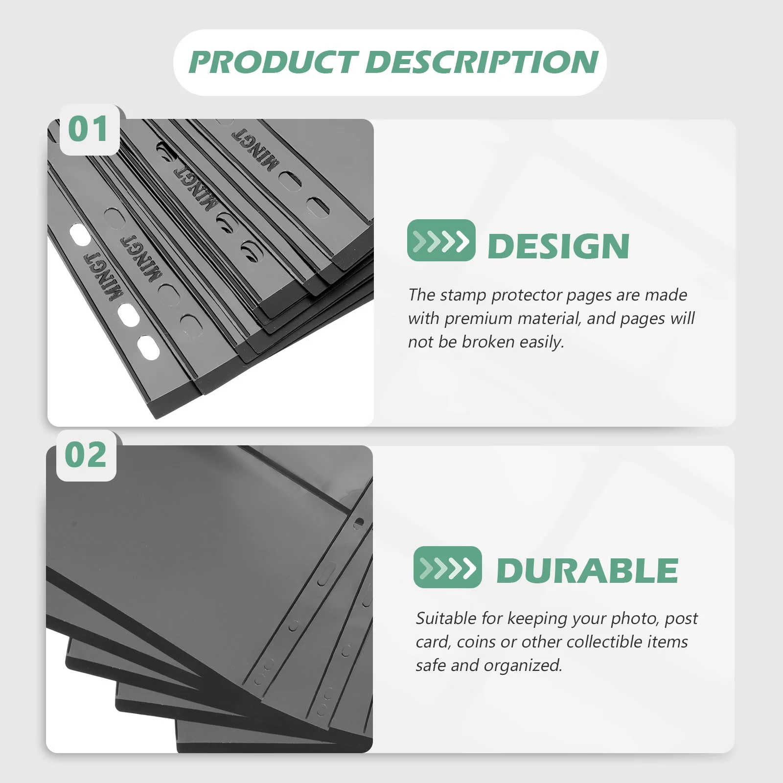 

10Pcs Stamp Storage Albums Lightweight Secure Pages for Stamp Collector Coin Card Keepsake Organizer Holder Album Storage Holder