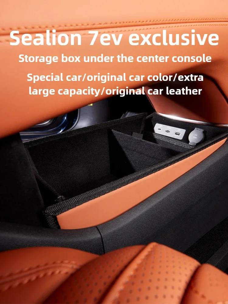 BYD Sealion 7 2025 Leather Foldable Center Console Organizer - Image 3