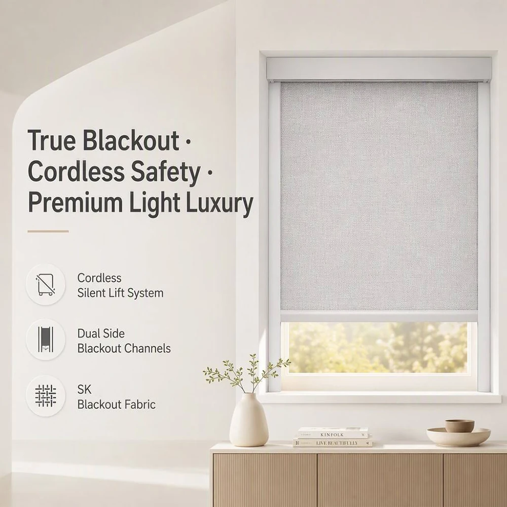 Blackout Roller Shades UV Ray Blocking Sunscreen Light Filter Window European American Household
