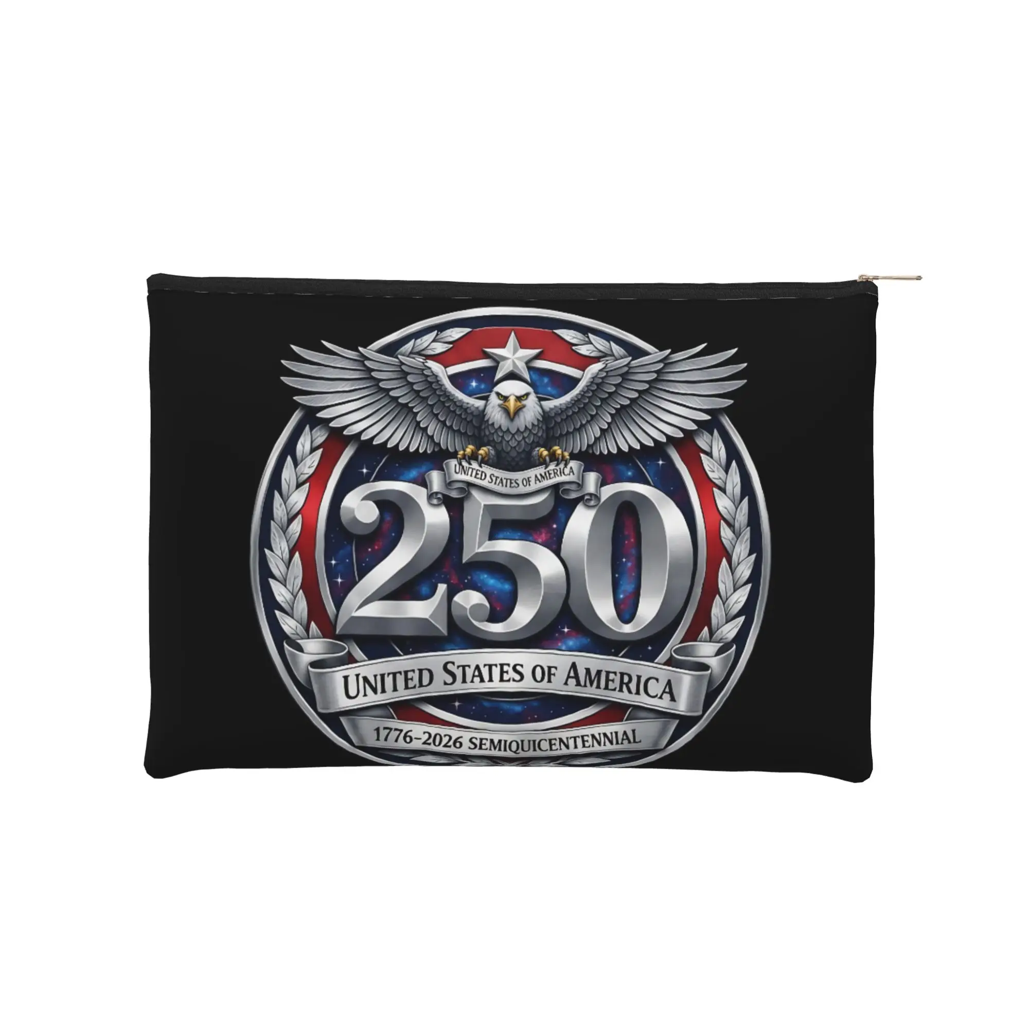 

Складная косметичка на 250-летие США, с пайетками, на молнии, органайзер для макияжа, дорожная сумка, 1 шт.