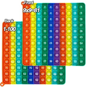 9x9 Multiplicación 1-100 Contando juguetes pop inquietos, silicona empuje burbujas pop mate de aprendizaje números de juguetes educativos para niños 12 Mejor multiplicación de ventas - №11