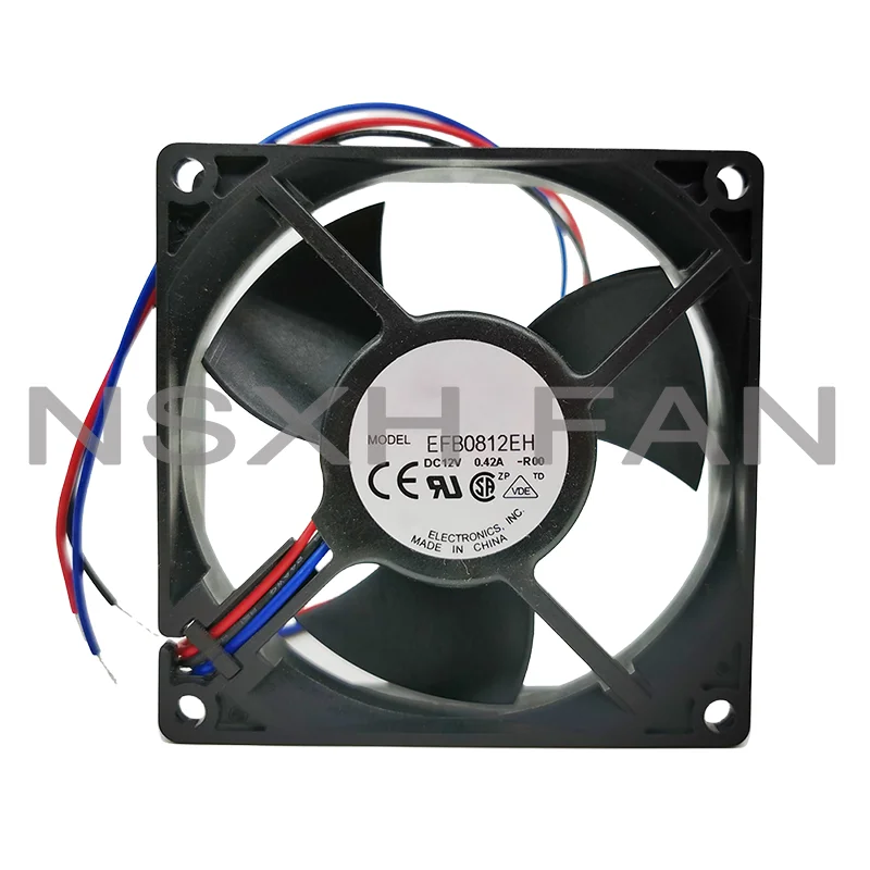 New Original 80*80*25mm EFB0812EH-ROO 8025 12V Radiator Fan 0.42A 8CM Alarm Fan