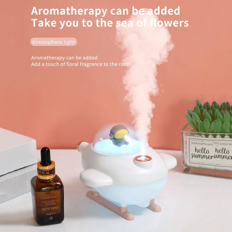 Новый красочный и милый мини-увлажнитель для самолетов для домашних животных, портативный 220 мл, высокая емкость тумана, увлажнитель для самолетов для домашних животных для настольного компьютера в спальне