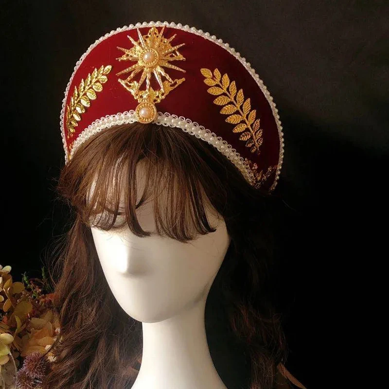 Lolita Baroco Crown Hair Accessories Court Style Retro Tradescantia Sillamontana Crown Headpiece Halloween Christmas Headwear