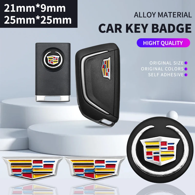 

21mm/25mm Aluminum Emblem Symbol Logo Sticker Car Key Remote Case for Cadillac Escalade GT4 XT4 ATS XT5 CTS SRX XTS CT6 CT5