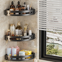 New 2/1 PCS Adhensive Bathroom Shampoo Holder Shower Caddy Shelves Storage No Drill Shelf Corner Towel Shelves For