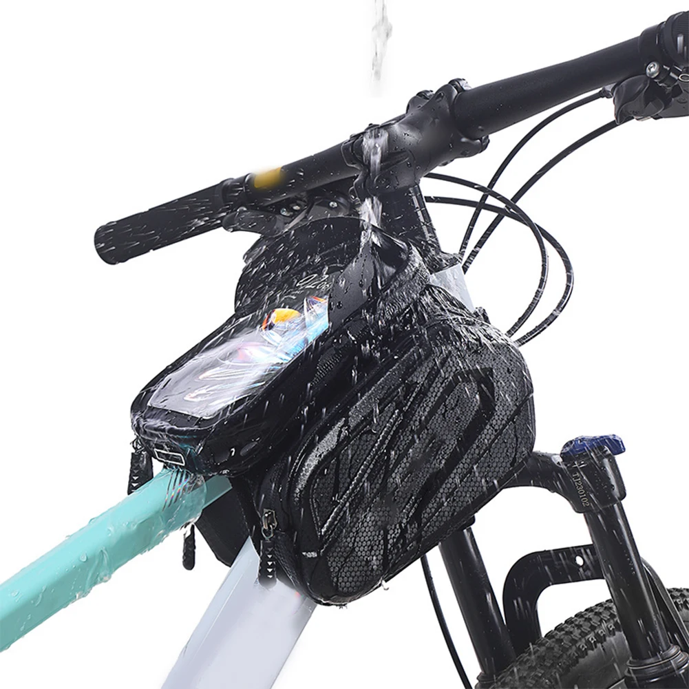

Commute Outdoor Cycling Bike Frame Bag Waterproof Bike Front Frame Bag Bike Frame Bag PVC Material Sealed Double Zippers