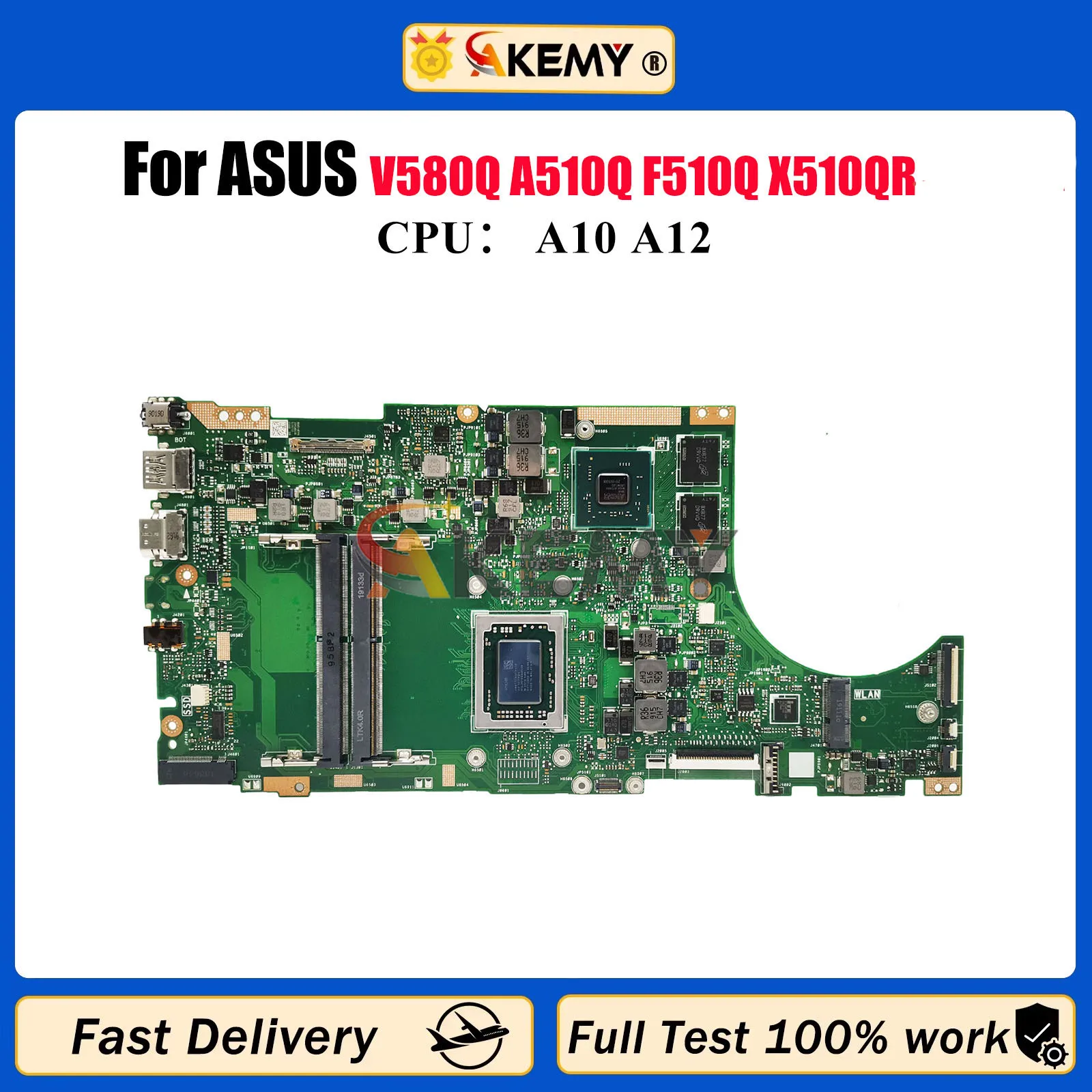 

X510QR Материнская плата для ноутбука ASUS VivoBook X510Q V580Q A510Q F510Q X510QR Материнская плата для ноутбука с процессором A10 A12 100% tests OK stk
