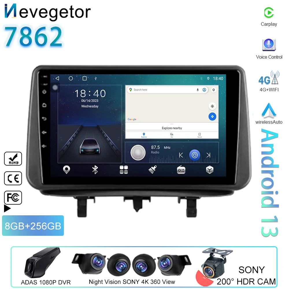 Android Auto For Opel Meriva B 2009 - 2014 Carplay 5G WIFI GPS Navigation Radio GPS Multimedia Video Player 4G DSP No 2din DVD