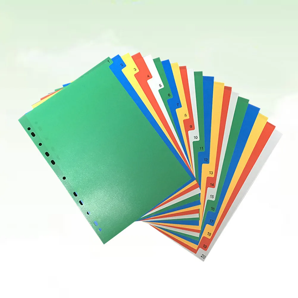 

40Pcs Colorful Index Page Dividers Paper Tab Insertable Binder Organizers Multi Color Classification Labels Plastic Page