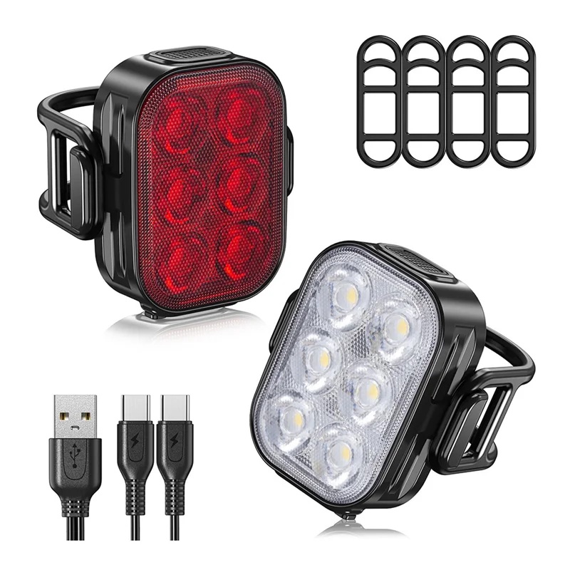 

【RECOMENDAR】Набор велосипедных фонарей для шоссейных горных велосипедов, водонепроницаемая велосипедная фара с быстрой зарядкой и задний фонарь