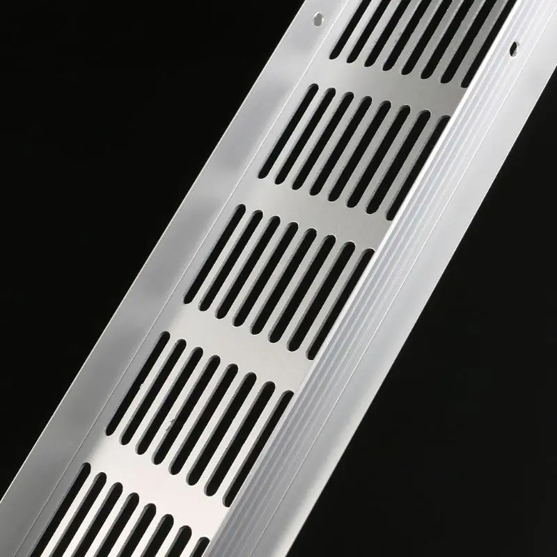 Uxcell Rectangular Aluminum Alloy Ventilation Grille – 350x80mm Louvered Air Vent Cover For Cabinets, Wardrobes, Closets