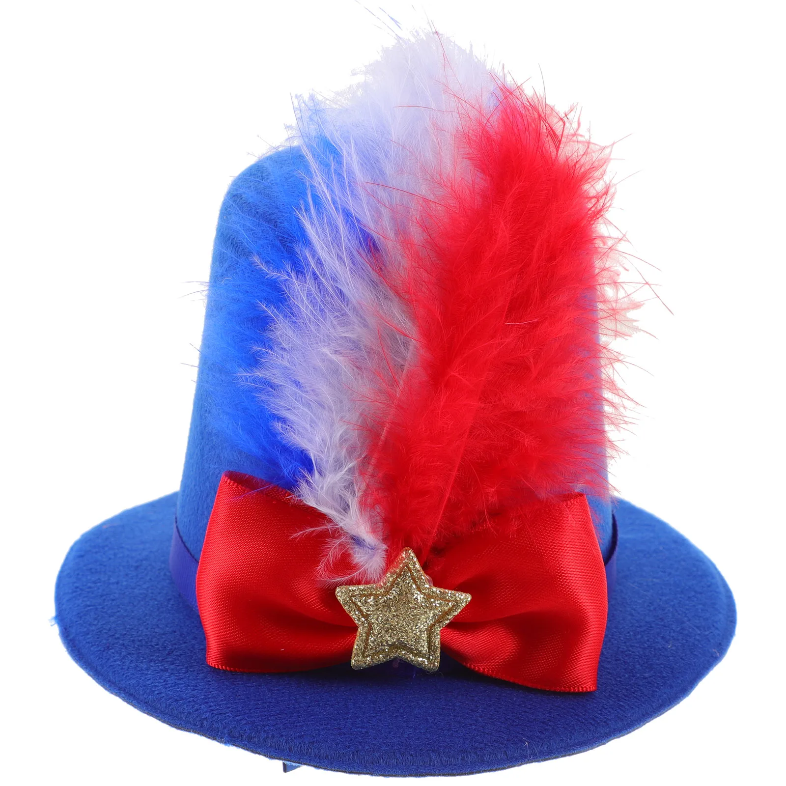 

Creative Plume Hat Hairpin Lightweight Party Hair Clip Festive Decorative Barrette Adorable Headwear For Independence Day Events