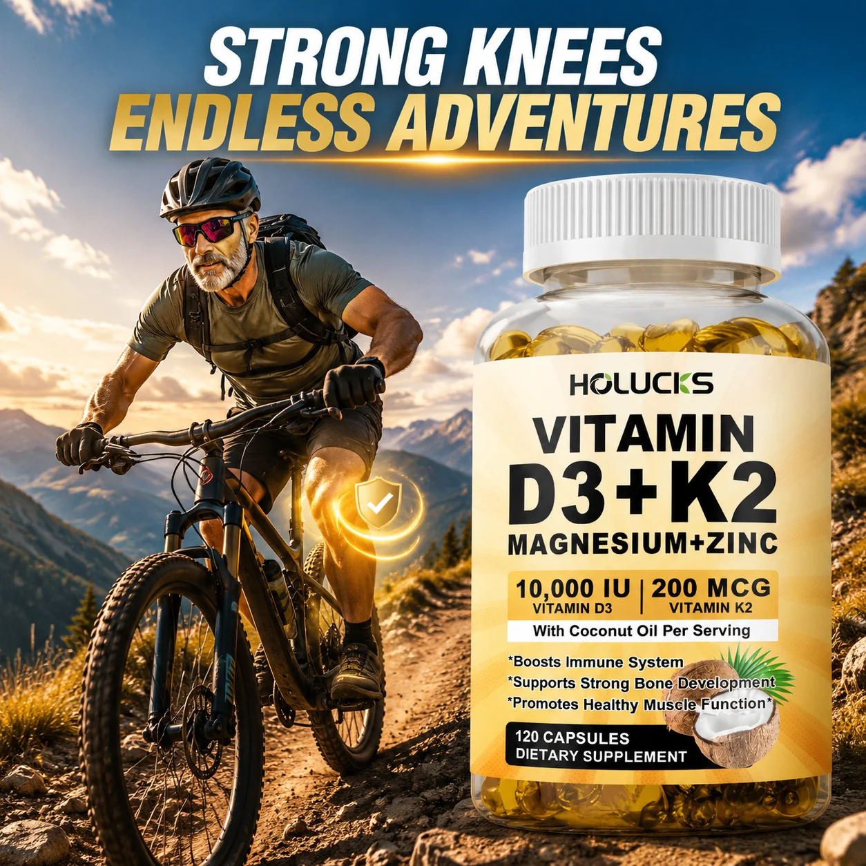 Teeth Whitening With Coconut Oil - Vitamine D3 K2-capsule, met kokosolie, bevordert