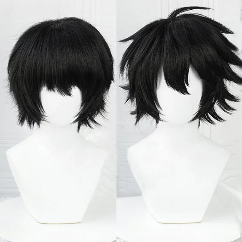 L.Lawliet Cosplay Wig L Cosplay Wigs 35cm Short Black Heat Resistant Synthetic Hair Man Halloween Party Wigs