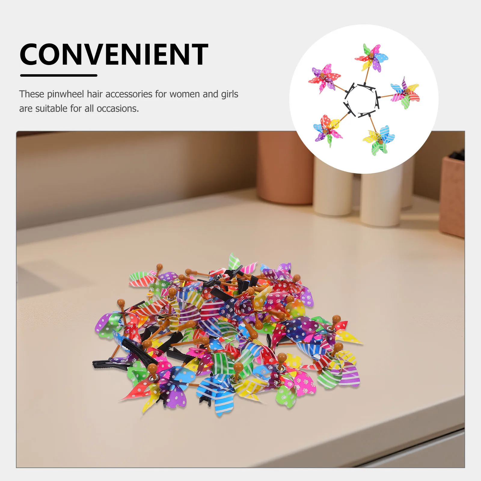 กิ๊บติดผมรูปกังหันลม 25 ชิ้น ดีไซน์เก๋ไก๋สะดุดตาสำหรับเด็กผู้หญิงและผู้หญิง สวมใส่สบาย ติดทนนาน