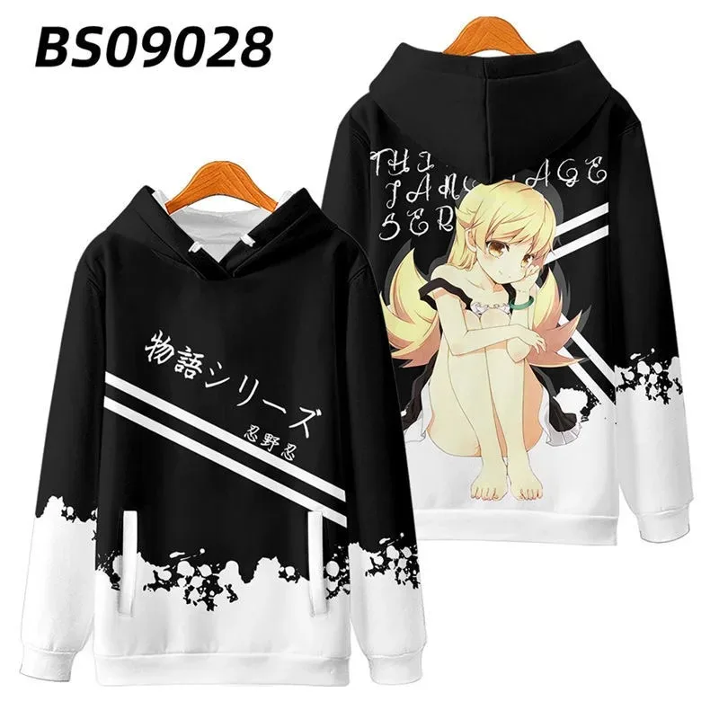 Bakemonogatari shinobu senjougahara 3d printing man/woman autumn fashion japanese anime hoodies sweatshirt long sleeves pollover