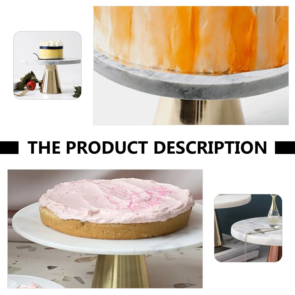 Marble Cake Stand Round Solid Dessert Display Tray for Wedding Birthday Celebration Restaurant Bakery Cupcake Muffin Biscuit