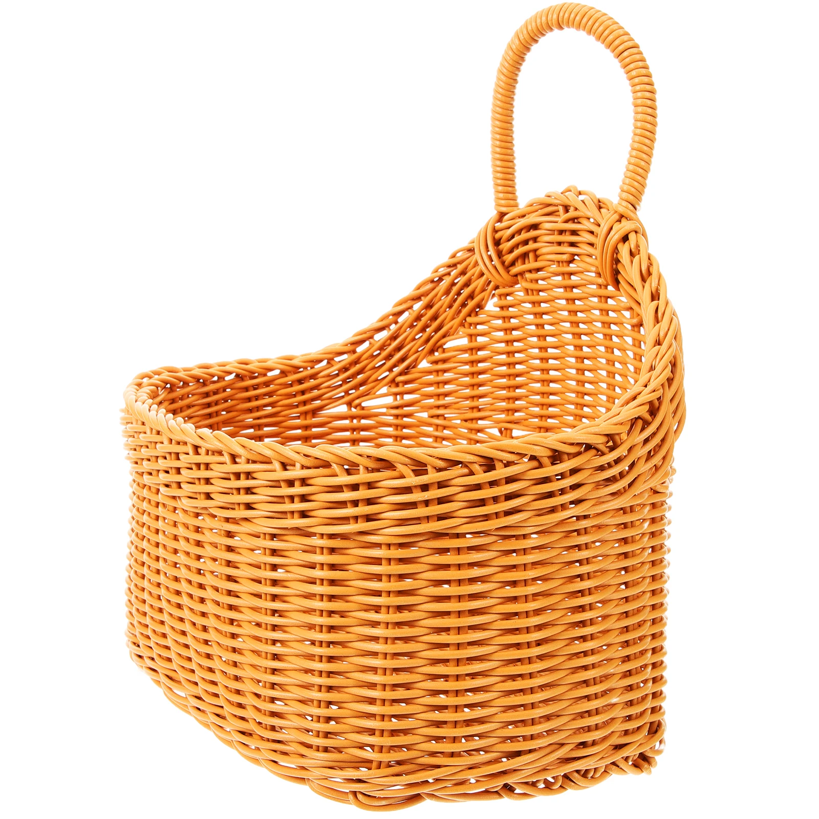 

Imitation Rattan Storage Basket Large Capacity Kitchen Woven Wall Hanging Vegetable Fruit Cardigan Color Big Size Easy