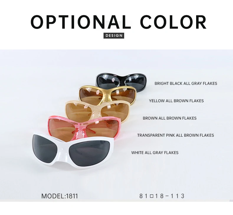 Übergroße Y2K-Punk-Sonnenbrille für Damen, 2026, Luxusmarke, Warp Around, Steampunk-Sonnenbrille für Damen, Shades, Vintage-Brillen, UV400 – Detail 7