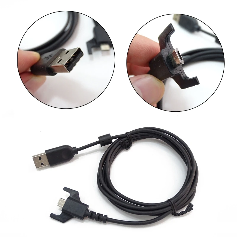 USB Mice Line, 2M USB Mouse Cable Black Wire Replacement Repair Parts for Logitech GPro Wireless GPRO X Superlight Mouse