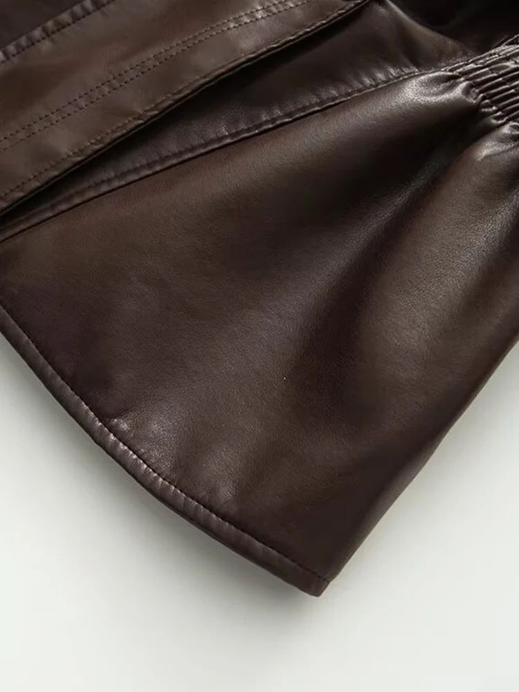 Veste amincissante en imitation cuir pour femme, mode américaine rétro cool haut de gamme, style britannique, automne et hiver