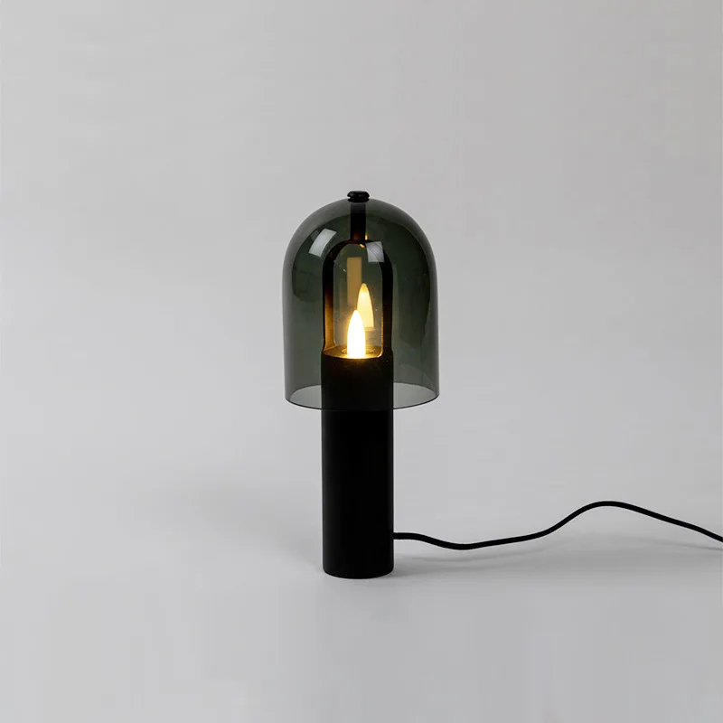 high quality modern simple creative black glass hemisphere shape indoor home hotel led table lamp