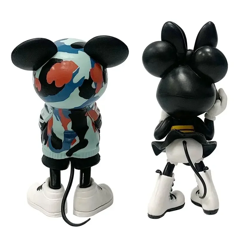 Disney Action Figures 15cm Tidal Suit Series Sweater Mickey Minnie Anime Figures Creative Ornaments Gift Children Toy Gift Cute