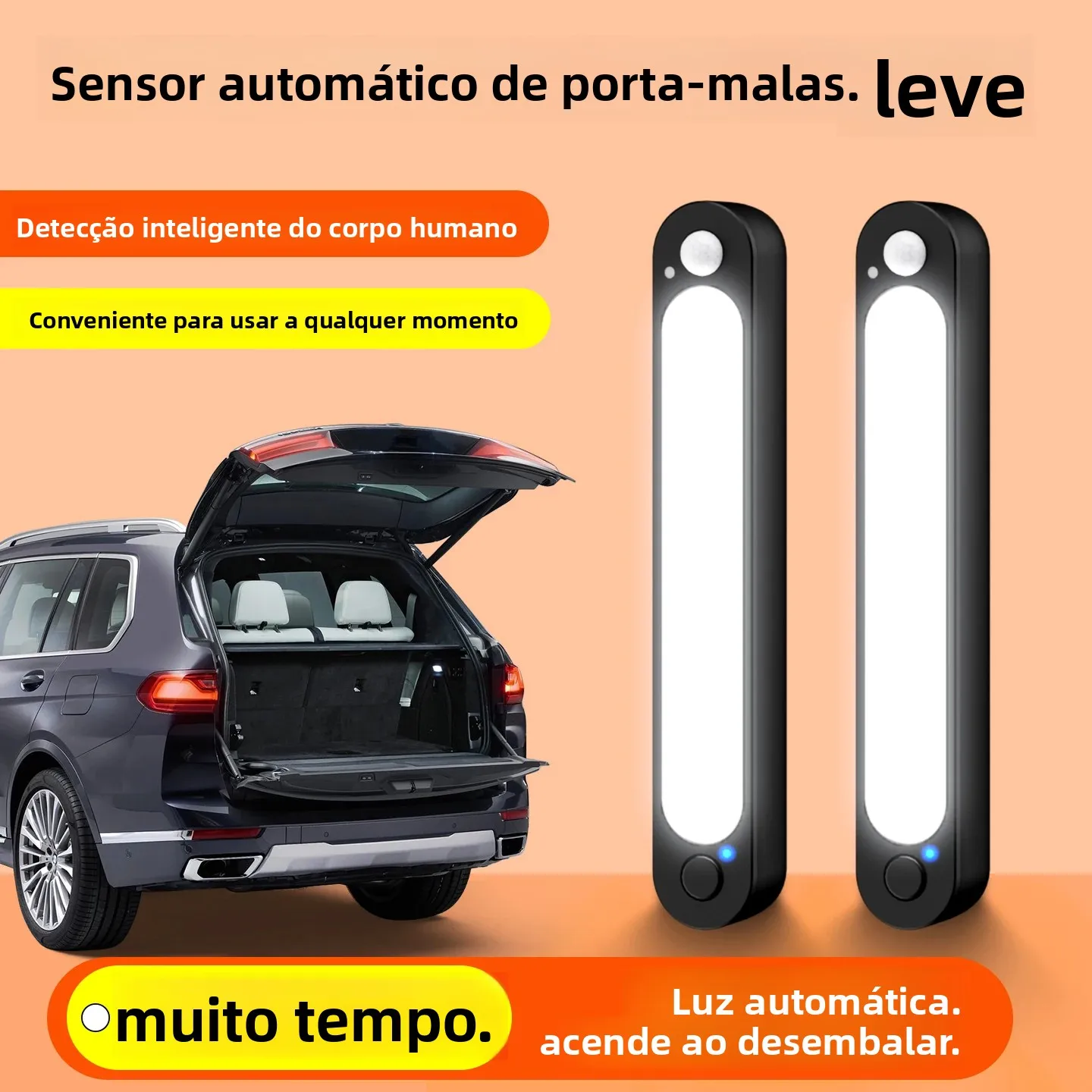 Lâmpada Magnética LED Automática de Teto para Caminhões Toyota Corolla, Luz de Sensor, Barras de Iluminação de Teto, Iluminação de Cúpula de Alta Luminosidade