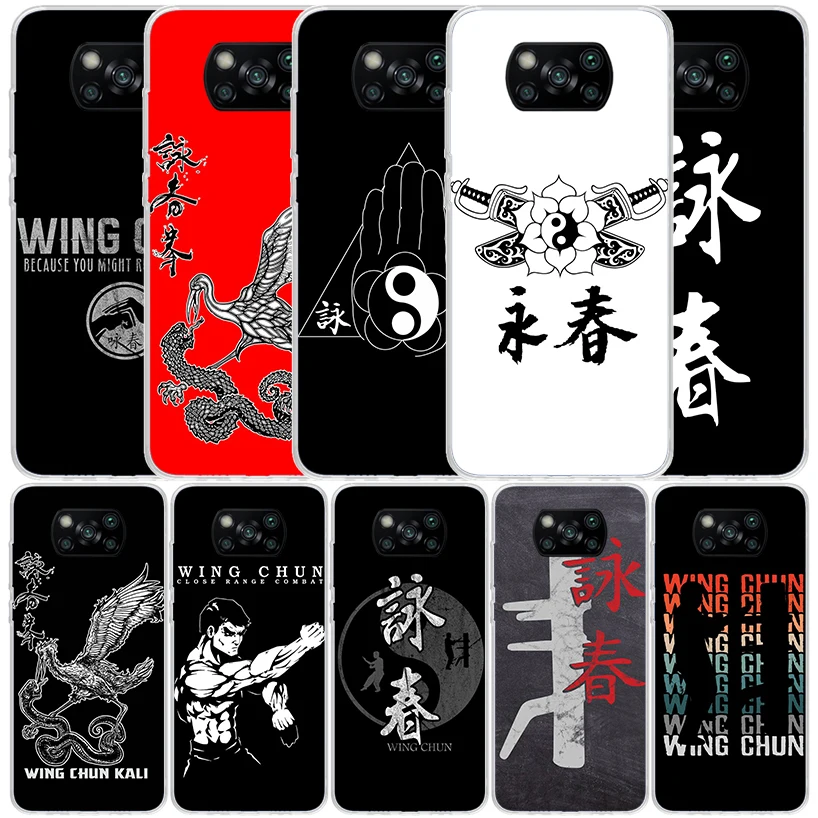 Wing Chun Kung Fu Silicon Call Phone Case For Xiaomi Poco X3 Nfc X5 X6 F6 F5 Pro M5S M5 X4 F4 GT M4 M3 F3 F2 F1 M2 Cover X3 Nfc 