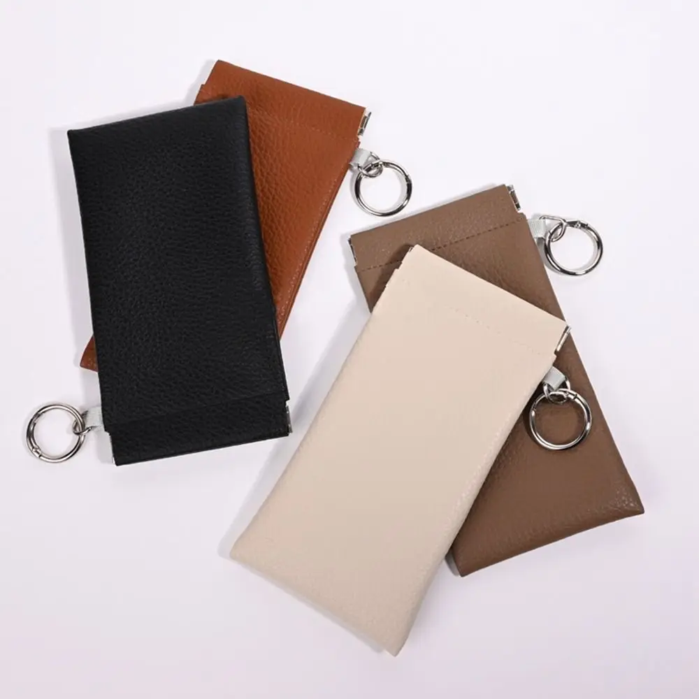 with Glasses Cloth Glasses Bag Soft PU Automatic Closed Sunglasses Case Waterproof Earphone Storage Data Cable Storage Bag
