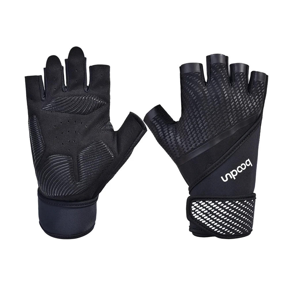 Pro Gym Gloves Mitts Weight Lifting Fitness Sports For Men Women Non-Slip With Long Wrist Protect