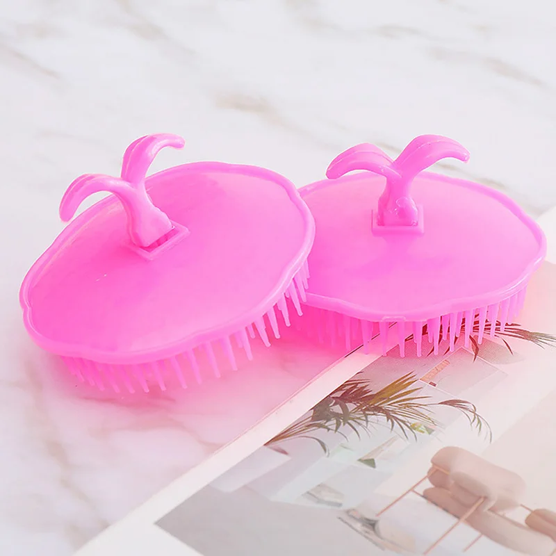 Cepillo de plástico para masaje del cuero cabelludo, peine de champú de dientes anchos, masajeador suave, herramienta de lavado de peluquería