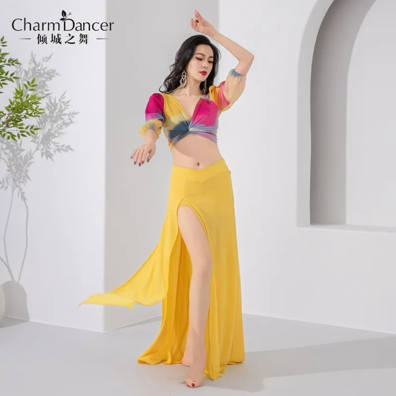 Customized Belly Dance Costume Welfare Edition Color Contrasting Practice Dress Set Simple Oriental Dance Clothing Class Wear