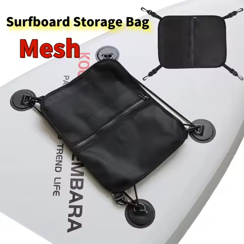 Paddle Board Storage Bag Mesh Pouch Bags Waterproof Paddleboard Deck Bag With Adjustable and Fixed Buckle Surfing Accessories