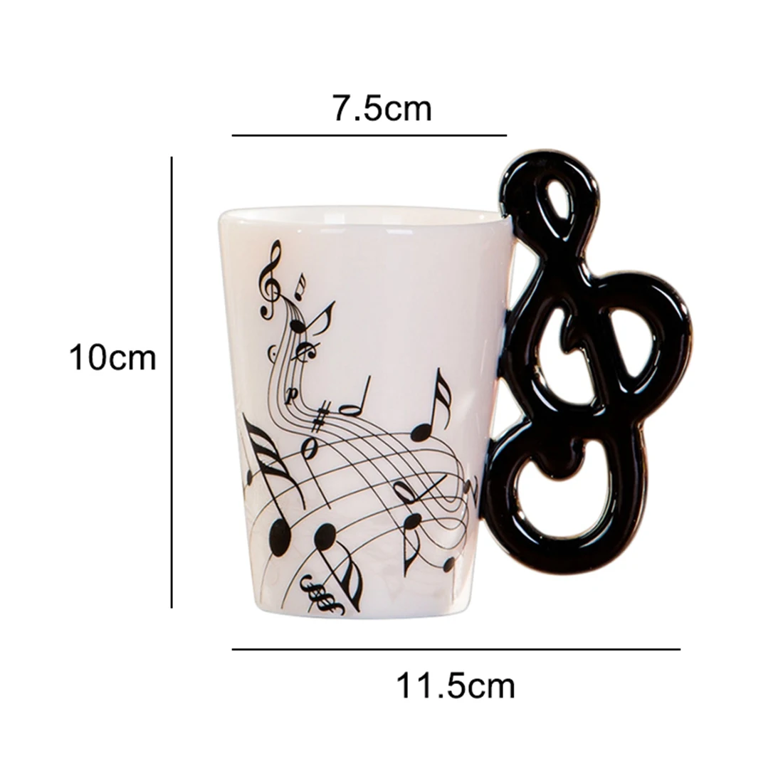 novelty note handle ceramic cup free spectrum coffee milk tea cup personality mug unique musical instrument gift cup