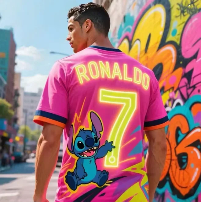 آي ديزاين ستيتش اند رونالدو # 7 صيف جديد الرجال تي شيرت كرة القدم جيرسي قصيرة الأكمام الرياضية تنفس تيز عادية للأطفال/الكبار بلايز