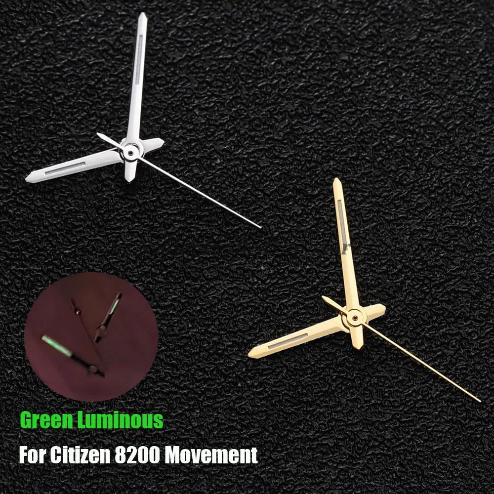 For Citizen 8200 Movement Watch Hands Green Luminous Watches Pointers 3Pin Silver Gold Watch Needles Replace Accessories Tools