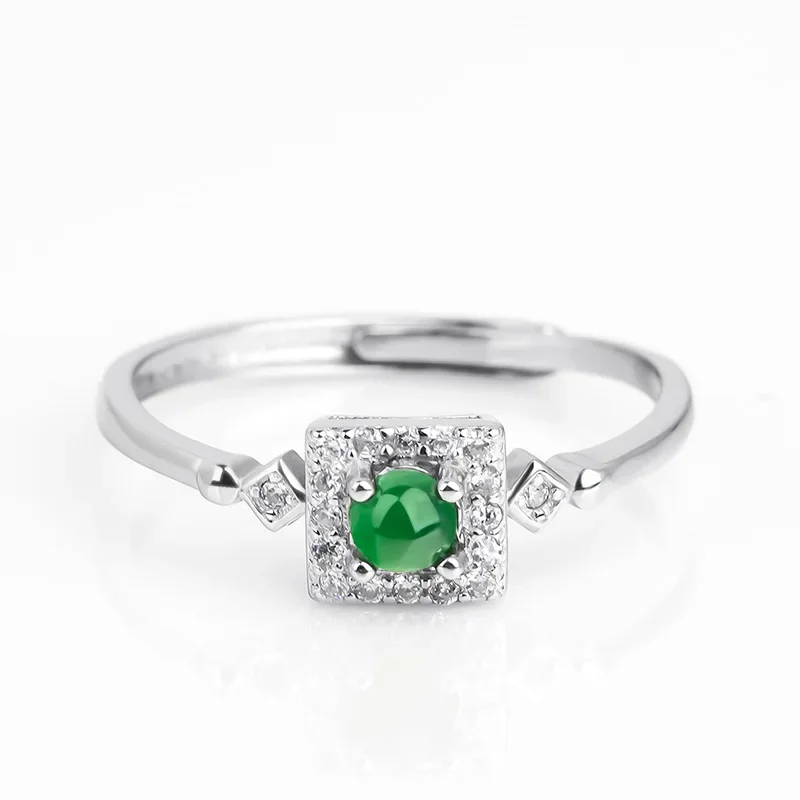 

Burmese Jade Rings Green Emerald Women Vintage Jadeite Gemstones Luxury Jewelry Certificate Designer 925 Silver Fashion Natural