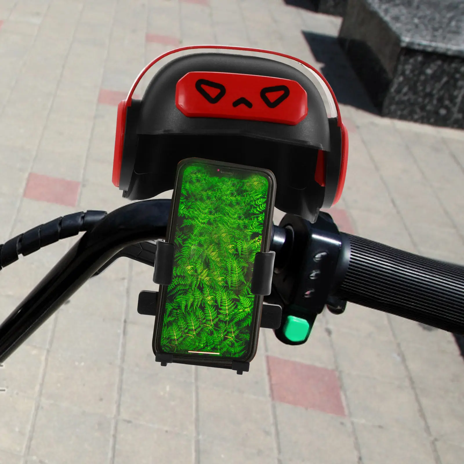 Universal Motorcycle Phone Mount with Rain Shield & Sun Visor for Handlebar Scooter ATV