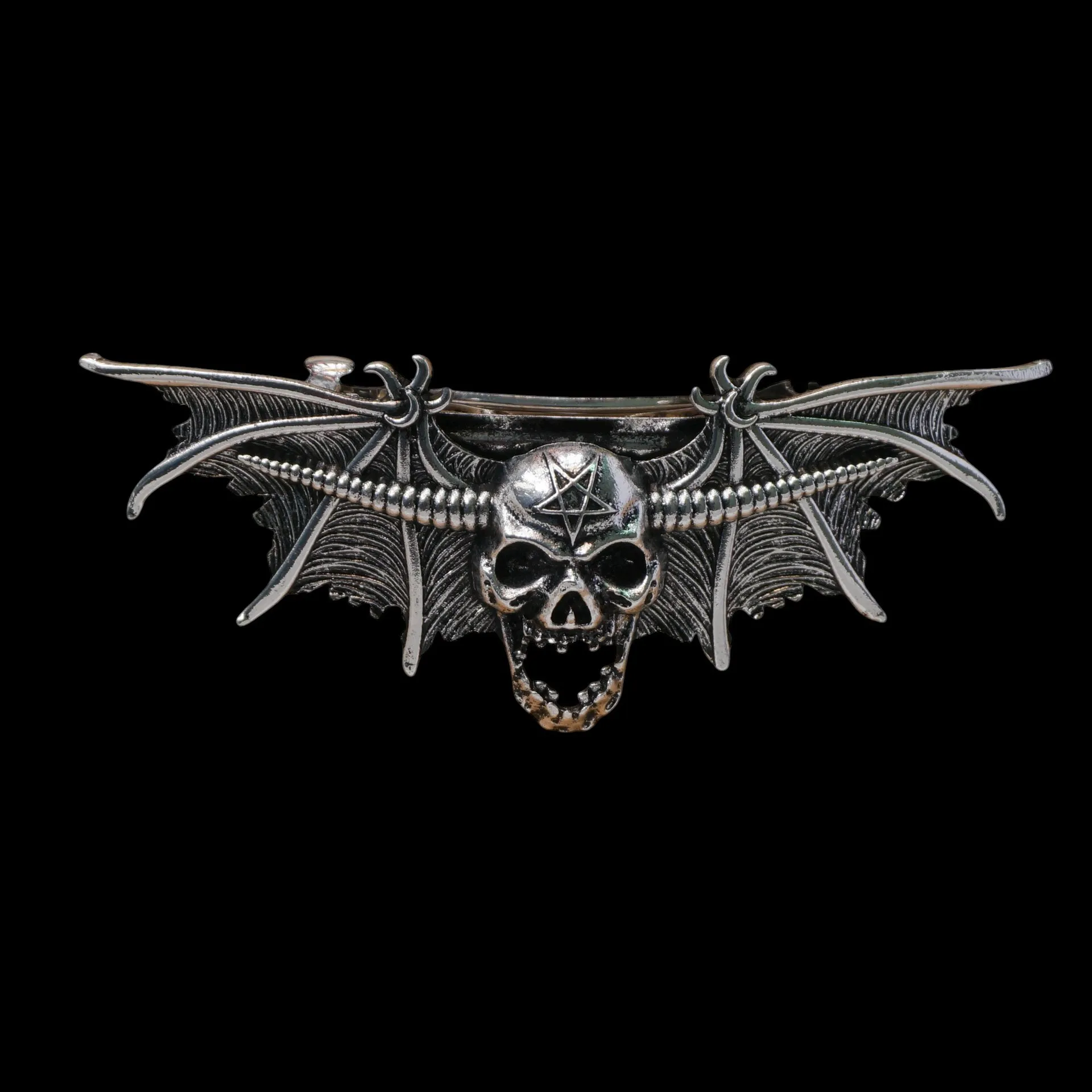 

Хэллоуин в стиле панк, персонализированный крутой коровий рог, голова призрака, женская заколка для волос из сплава, вечерние головные уборы ужасов на Хэллоуин, ролевые игры