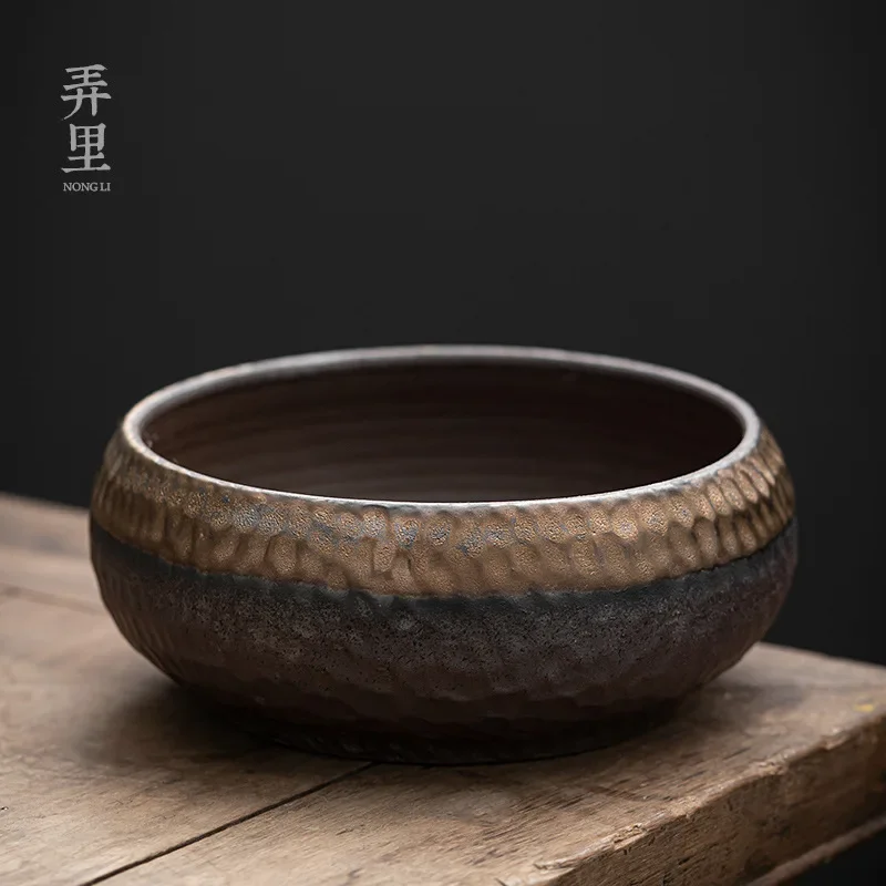 التذهيب الحجري حوض الشاي خمر السيراميك خزان المياه النفايات الحديد المزجج المياه منغ أواني الشاي الكونغ فو نوع الوعاء