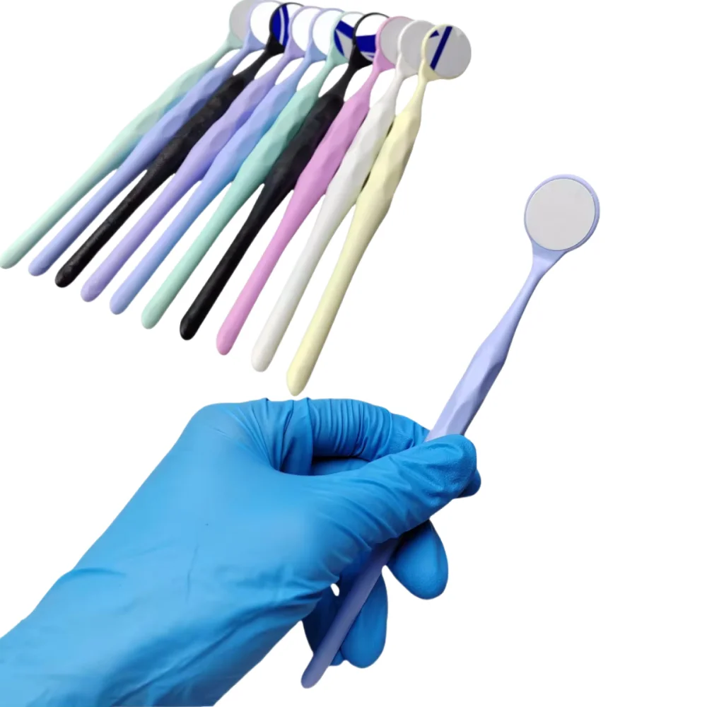 

10pcs/Box Dental Double Sided Mouth Mirrors Autoclavable Surface Exam Reflectors With Handle Oral Mirror Tooth Whitening