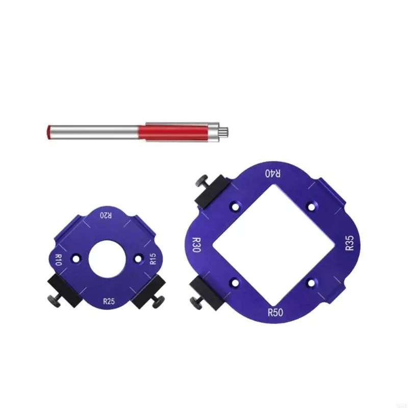 RADIUS JIGS 라우터 템플릿, 목공 반원 위치 알루미늄 코너 반경 Quick-Jigs Router Bit Templates M68E